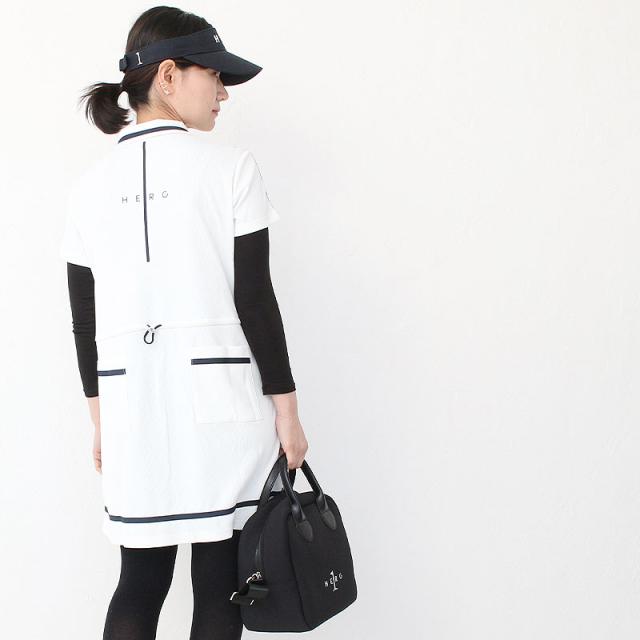 ポイント10% HERG1 ゴルフ エルグワン BACK PRINT UV WAFFLE ONEPIECE