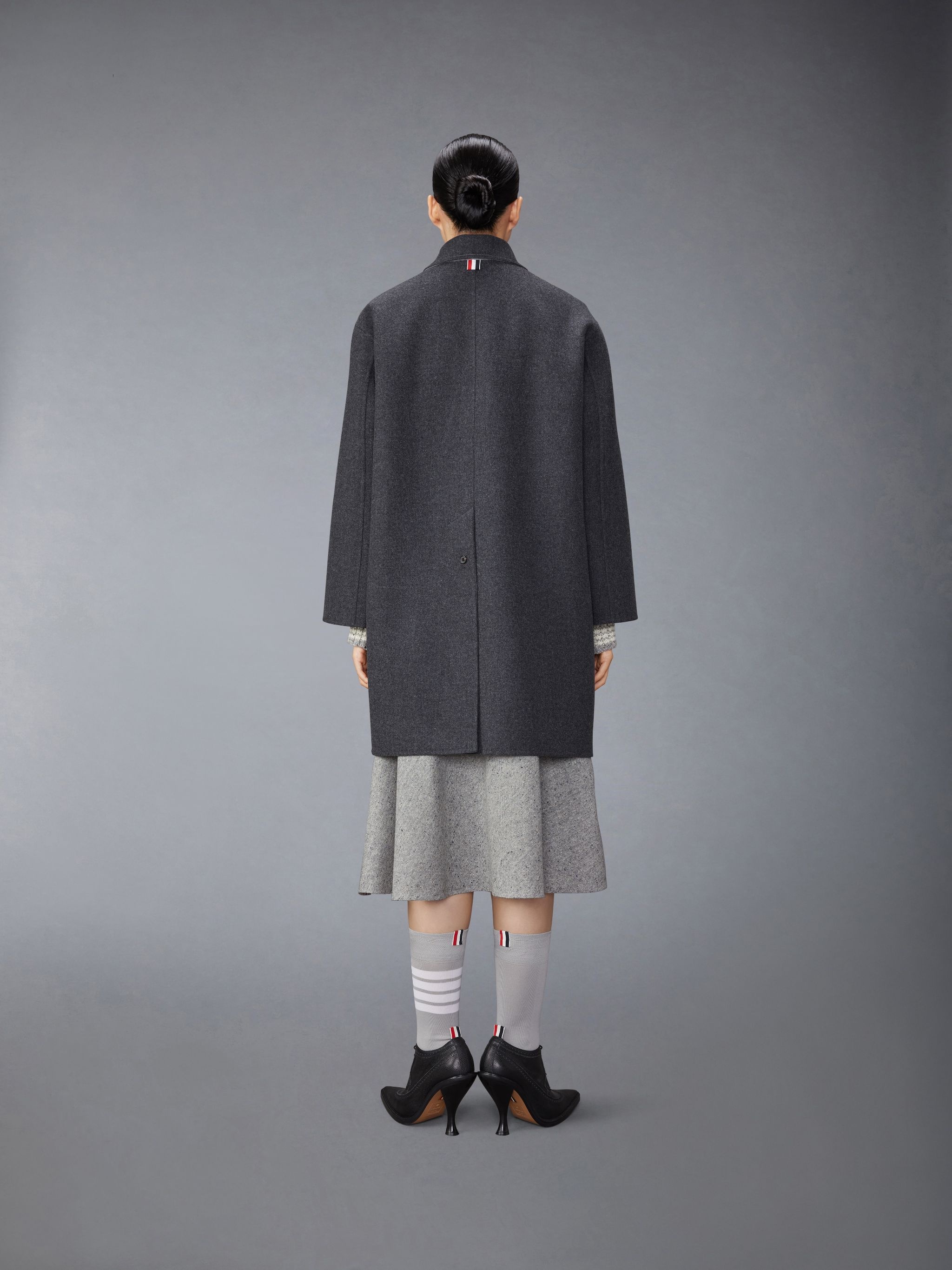 Thom Browne Double Face Melton Solid Detachable Shearing Collar