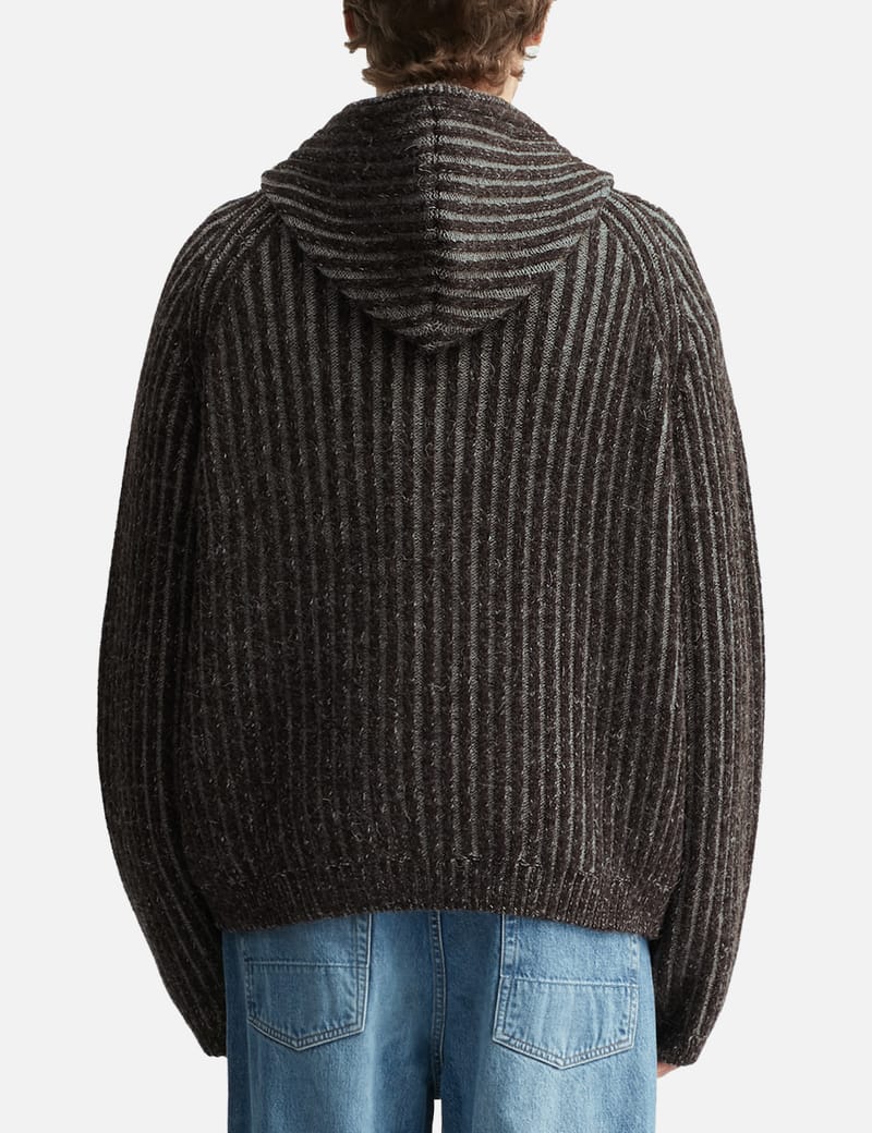 Our Legacy Level Hood - Relaxed English-yarn hooded zip sweater