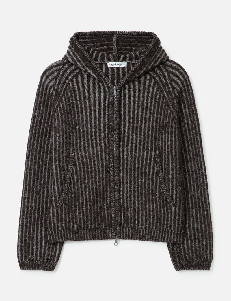 Our Legacy Level Hood - Relaxed English-yarn hooded zip sweater
