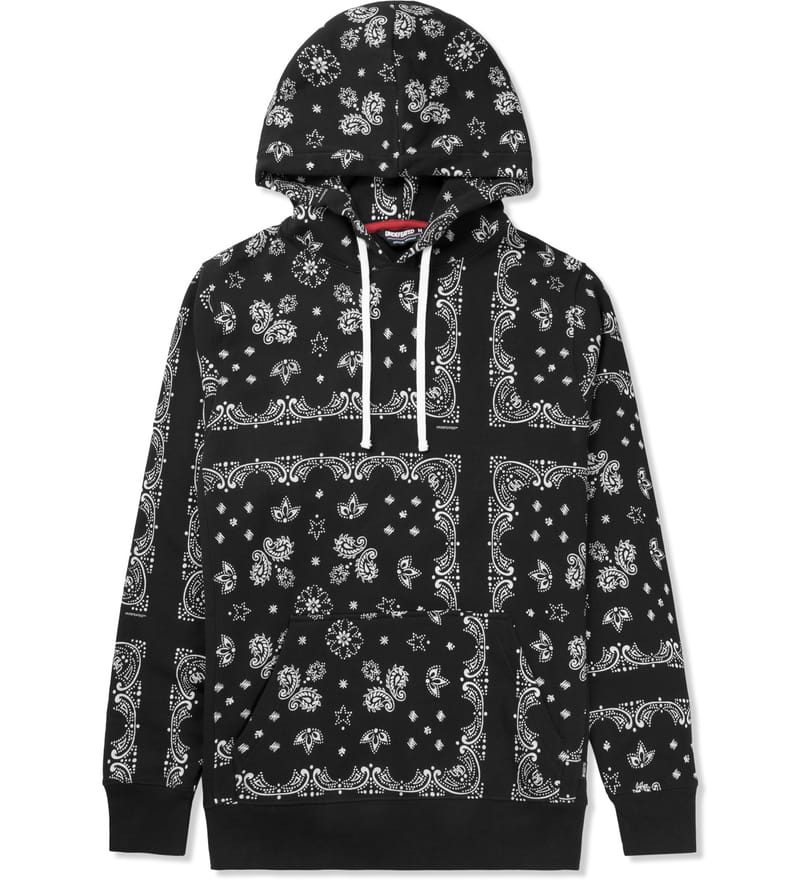 Undefeated - Black Bandana Pullover Hoodie | HBX
