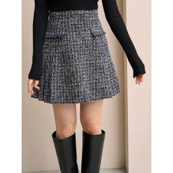 サイドプリーツツイードミニスカート | スナイデル(SNIDEL) | マルイ