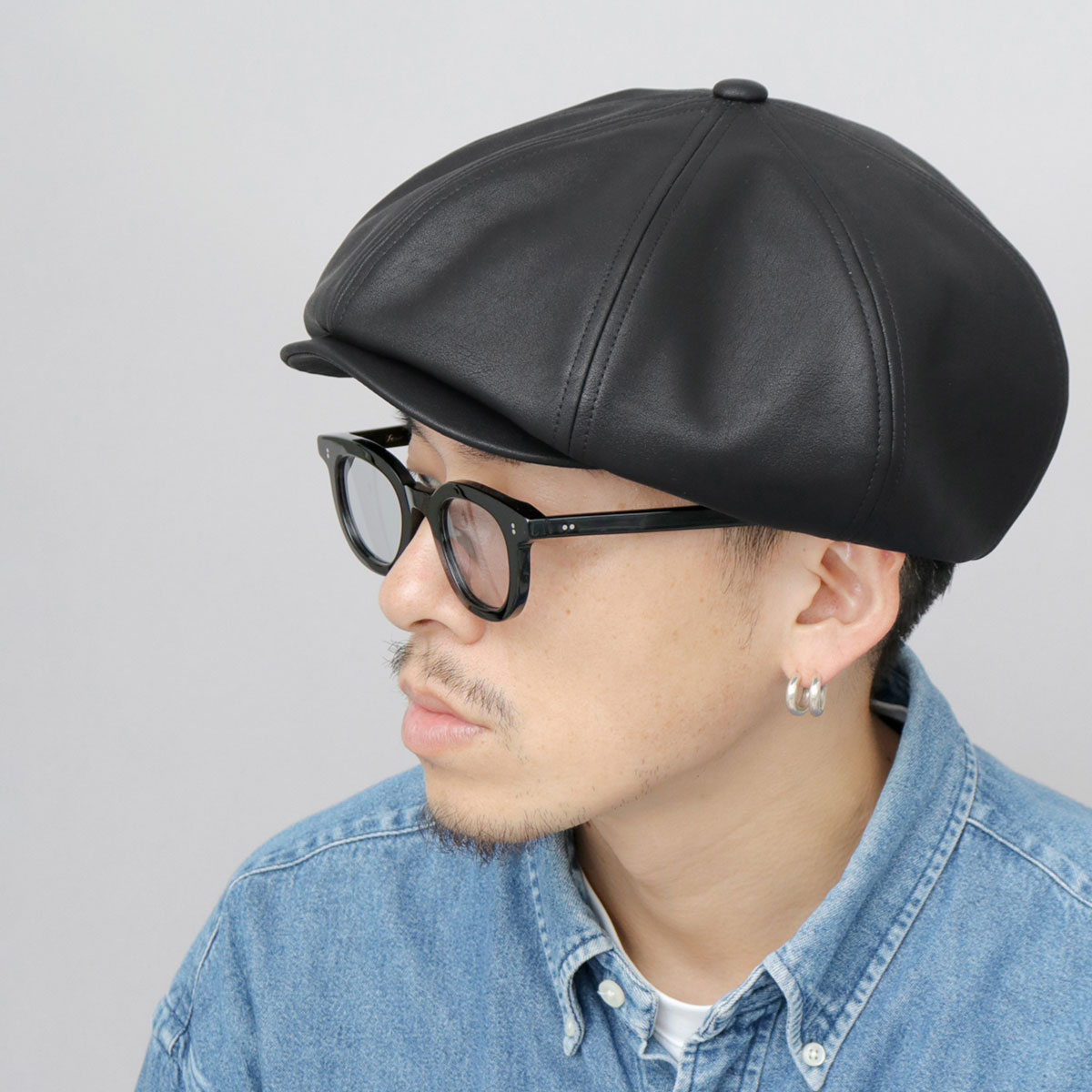 Calee Supply Co. ブラックレザーキャスケット M calee レザー