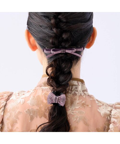 クリスタルメッシュパヴェ デザートクリップ 中 （カチューシャ