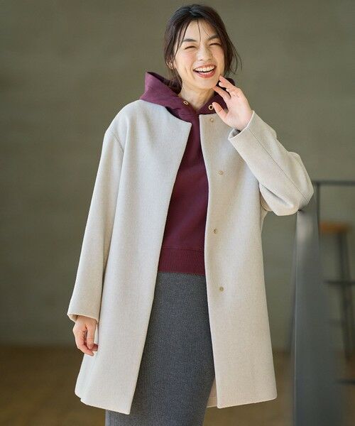 セール】 【防風裏地】カシミヤブレンドコート （その他アウター