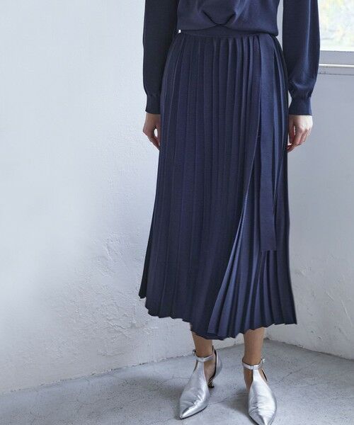セール】 キュプラナイロン ニットプリーツスカート （ロング・マキシ
