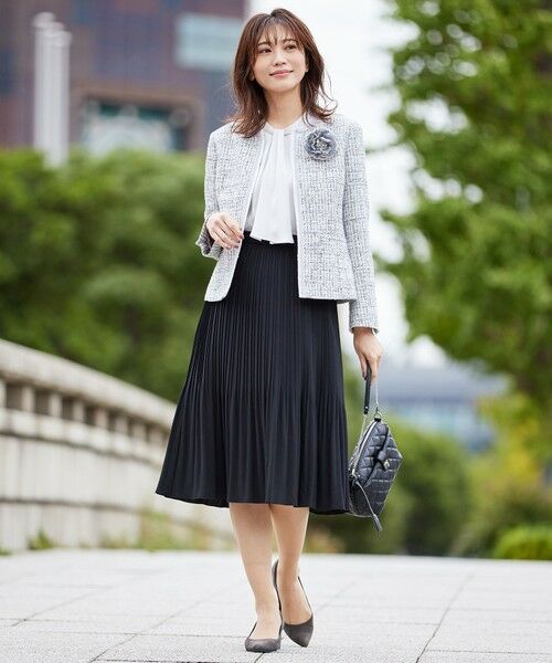 ファンシーツイード ノーカラー ジャケット （ノーカラージャケット