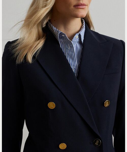 ダブルブレステッド ウール クレープ ブレザー （その他アウター