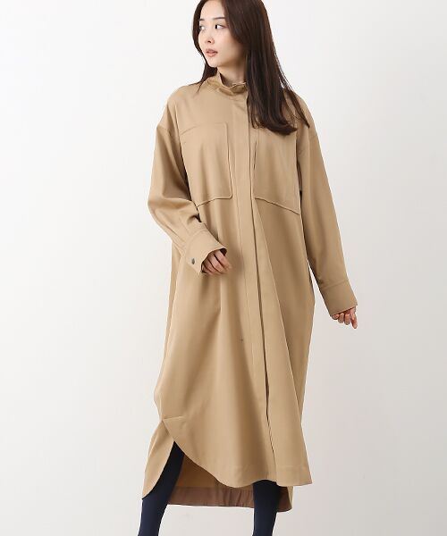 セール】 ベネシャンストレッチシャツワンピース （ロング・マキシ丈