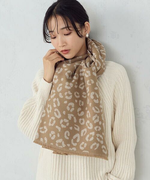 セール】 レオパード柄ストール （マフラー・ショール・スヌード
