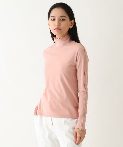 セール】 【小さいサイズ】配色メロウハイネックカットソー