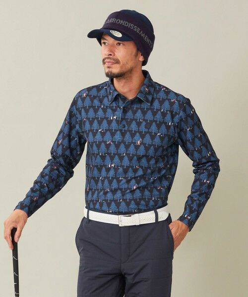 セール】 【MEN】白夜ゴルフ柄 長袖シャツ （ポロシャツ）｜23区GOLF