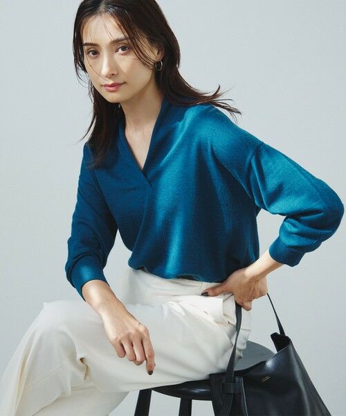 セール】 【洗える】ウールテンジク Vネック ニット （ニット