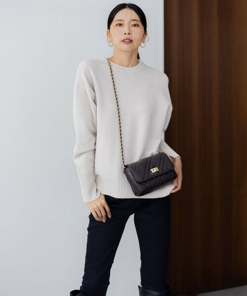 滝沢眞規子さん着用/洗える】ウールカシミヤ クルーネック ニット