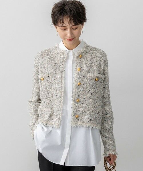 見上愛さん着用/新色追加/GLOW掲載】ツイード ニット ジャケット