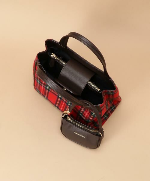 セール】 スクエアシェイプ チェック柄バッグ （ハンドバッグ