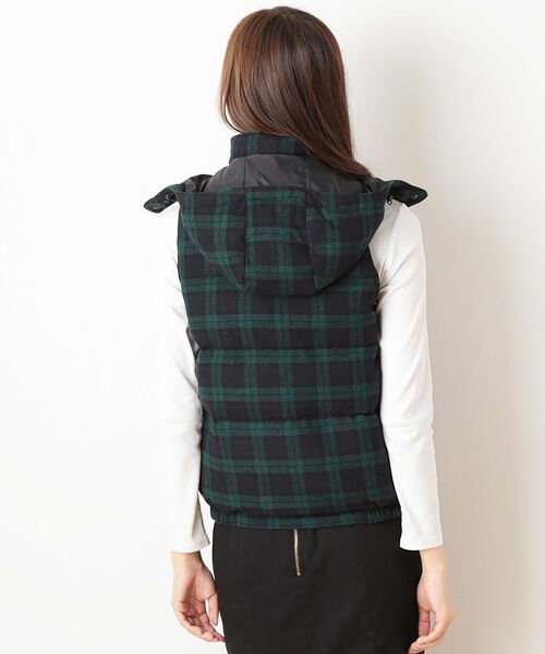 セール】 FIDELITY:リバーシブル ブラックウォッチダウンベスト