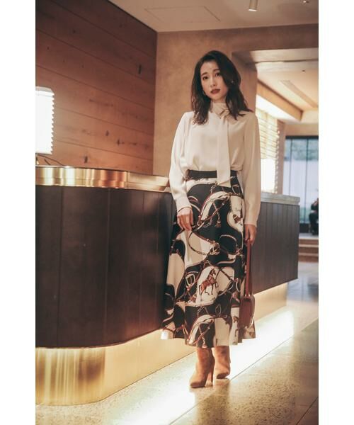 冨張愛コラボ]スカーフプリントフレアスカート （スカート）｜PINKY