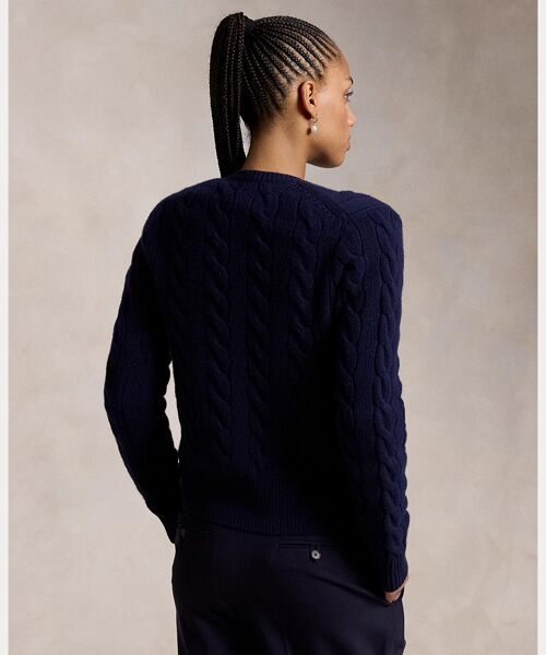 ケーブルニット ウールカシミヤ カーディガン （カーディガン・ボレロ