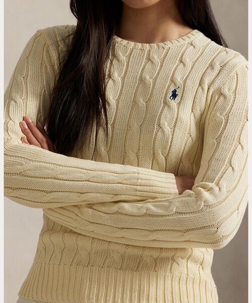 ケーブルニット コットン クルーネック セーター （ニット・セーター
