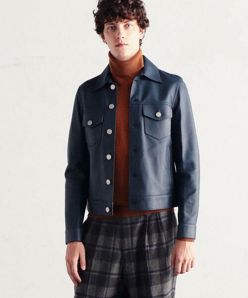 セール】 【別注】DENIM×TOMORROWLAND ラムレザー トラッカー