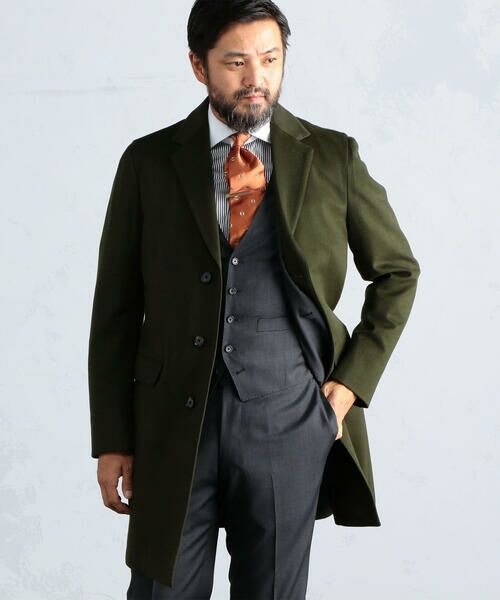 セール】 ウール チェスターフィールドコート LORO PIANA STORM SYSTEM