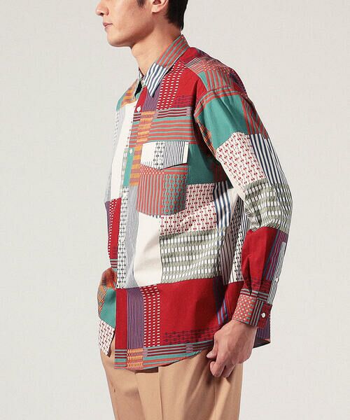 セール】 コットンブロード マルチパターン レギュラーカラーシャツ