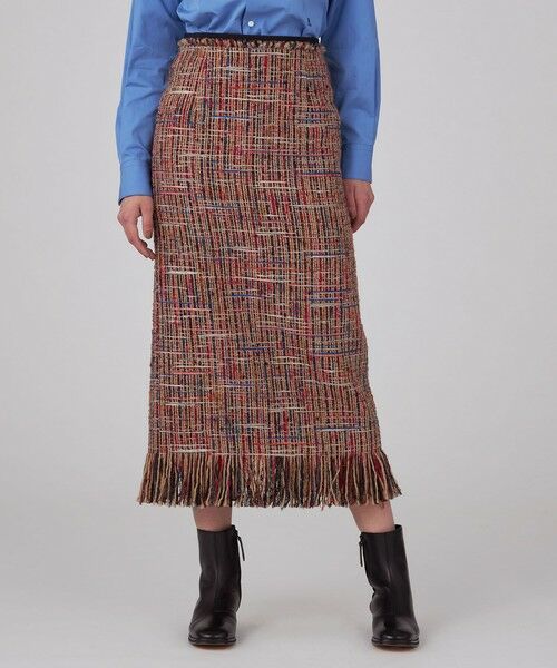 セール】 マルチツイード Iラインスカート （ミニ・ひざ丈スカート