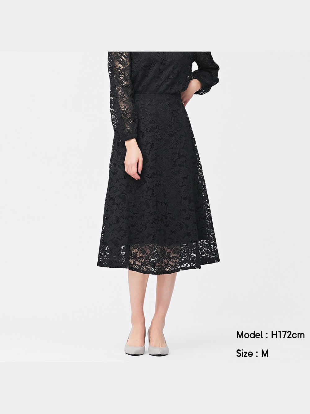 GU公式 | レースフレアスカートZ(セットアップ可能)