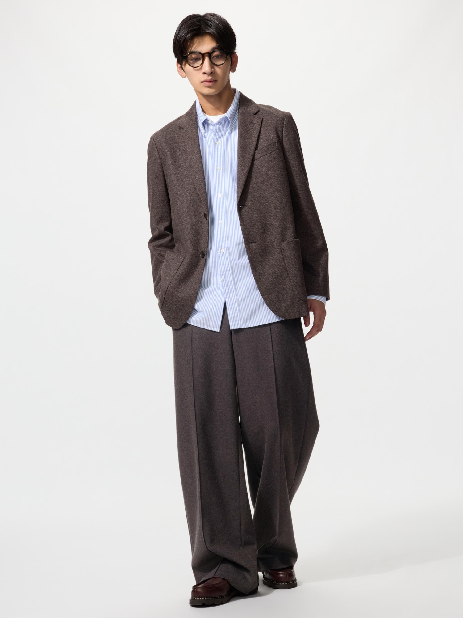 ユニクロ公式 | ブラッシュドジャージーワイドパンツ/丈長め