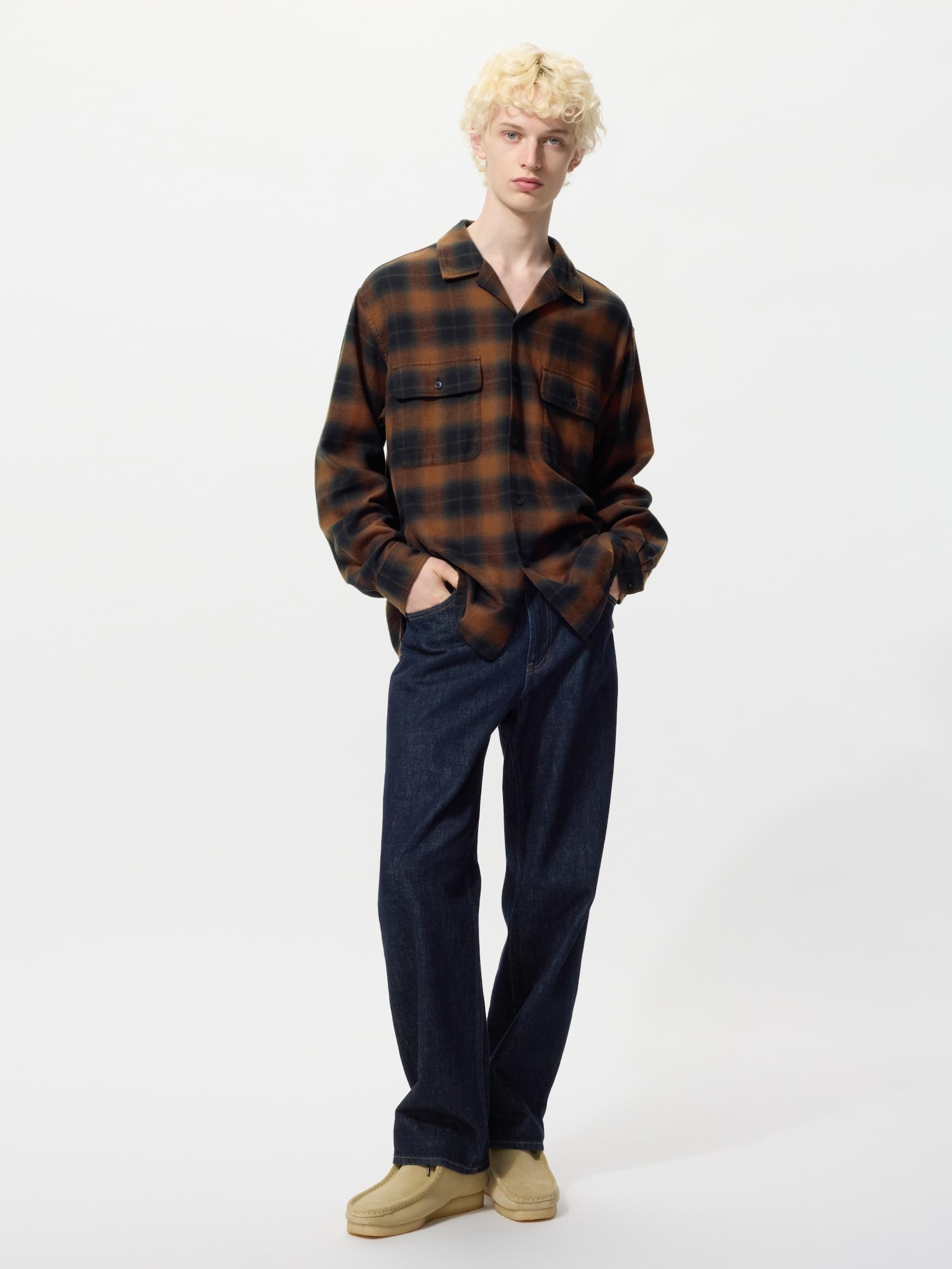 ユニクロ公式 | ブラッシュドコットンオーバーサイズシャツ