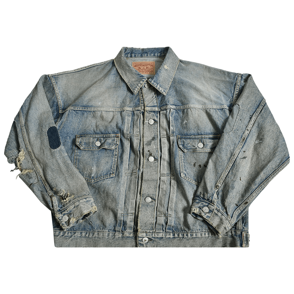 Buy SAINT Mxxxxxx x BerBerJin Damage Denim Jacket 'Blue' - SM A23