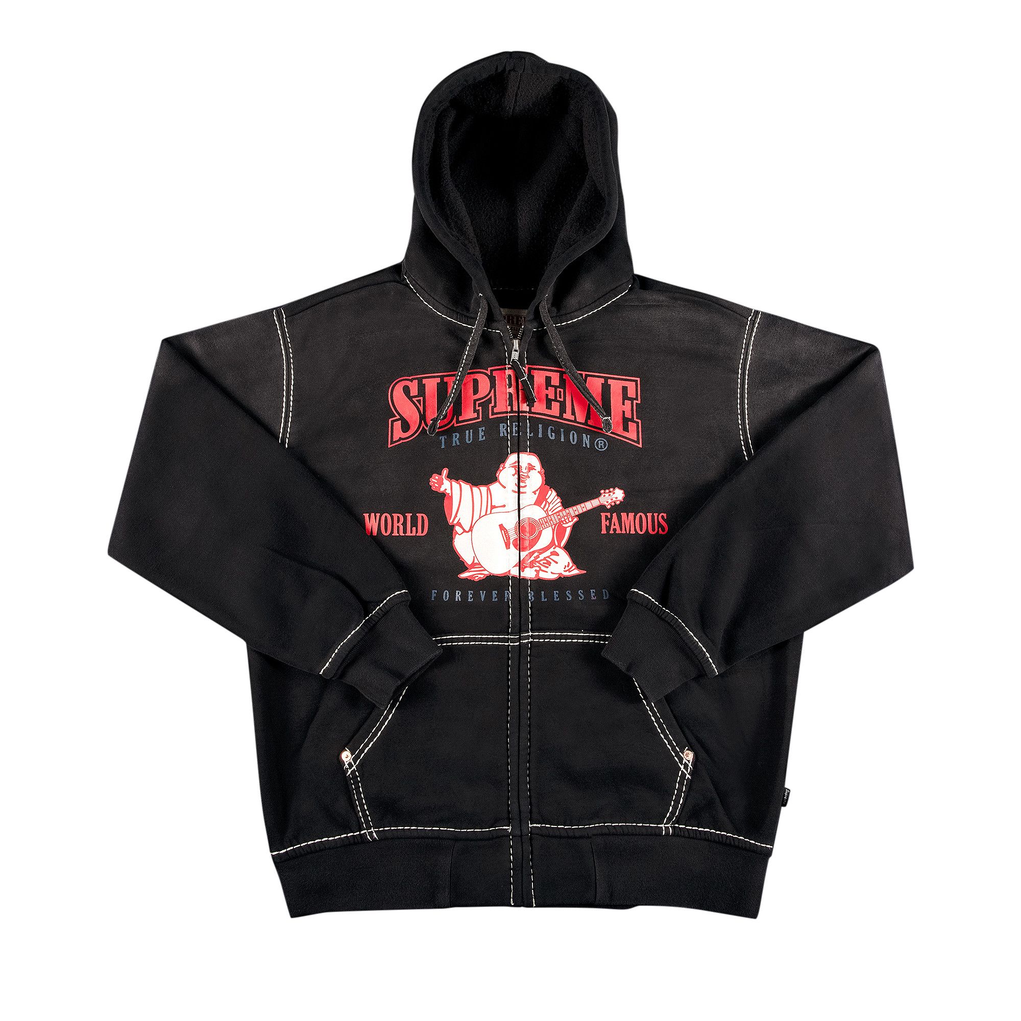 Buy Supreme x True Religion Zip Up Hooded Sweatshirt 'Black
