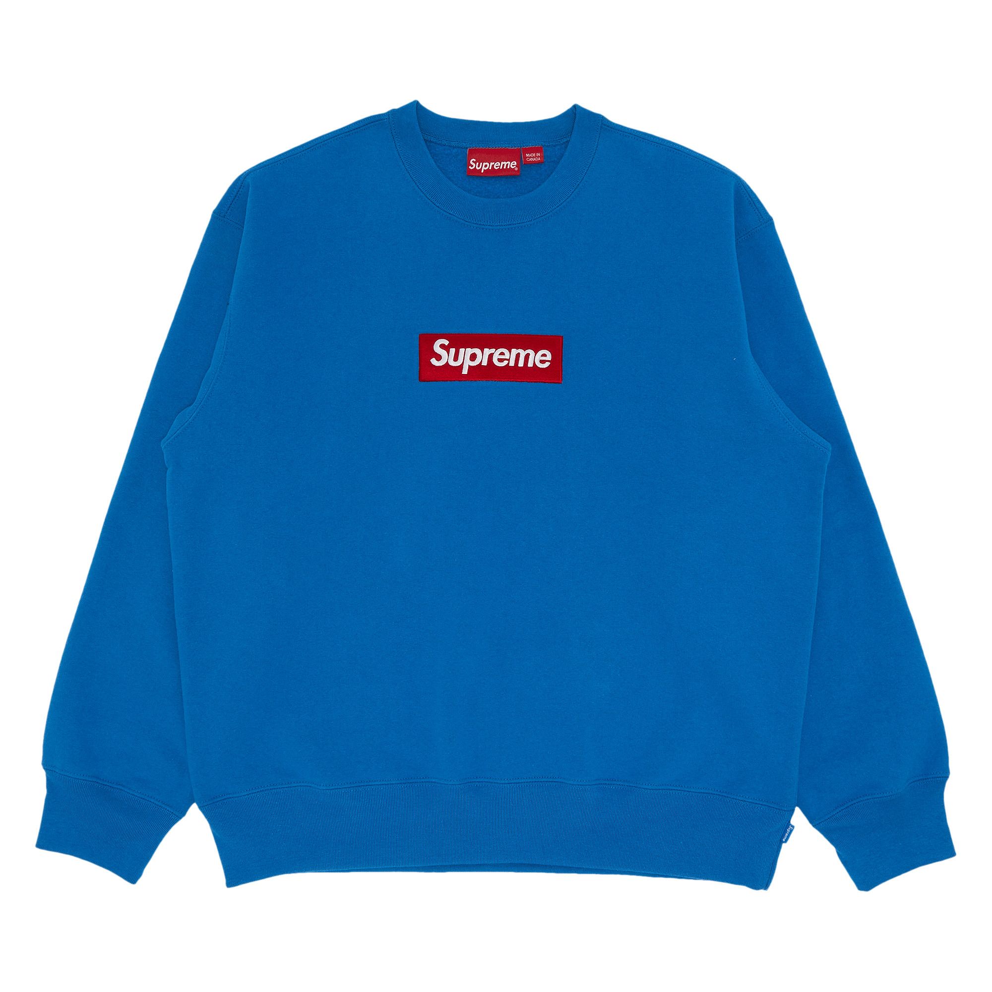 Buy Supreme Box Logo Crewneck 'Blue' - FW22SW65 BLUE | GOAT