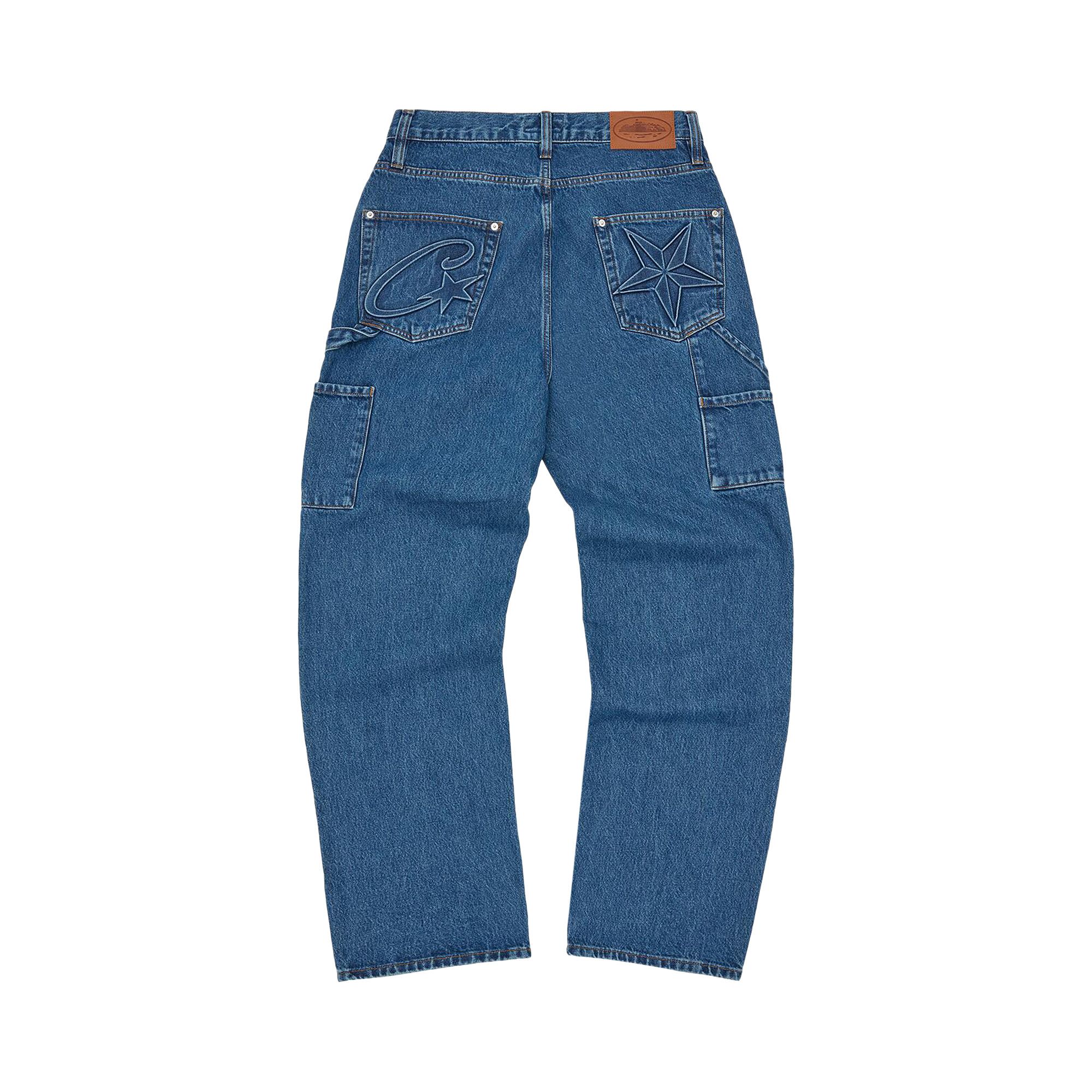 Buy Corteiz CRTZ Embossed C-Star Denim Work Pant 'Blue' - 7892