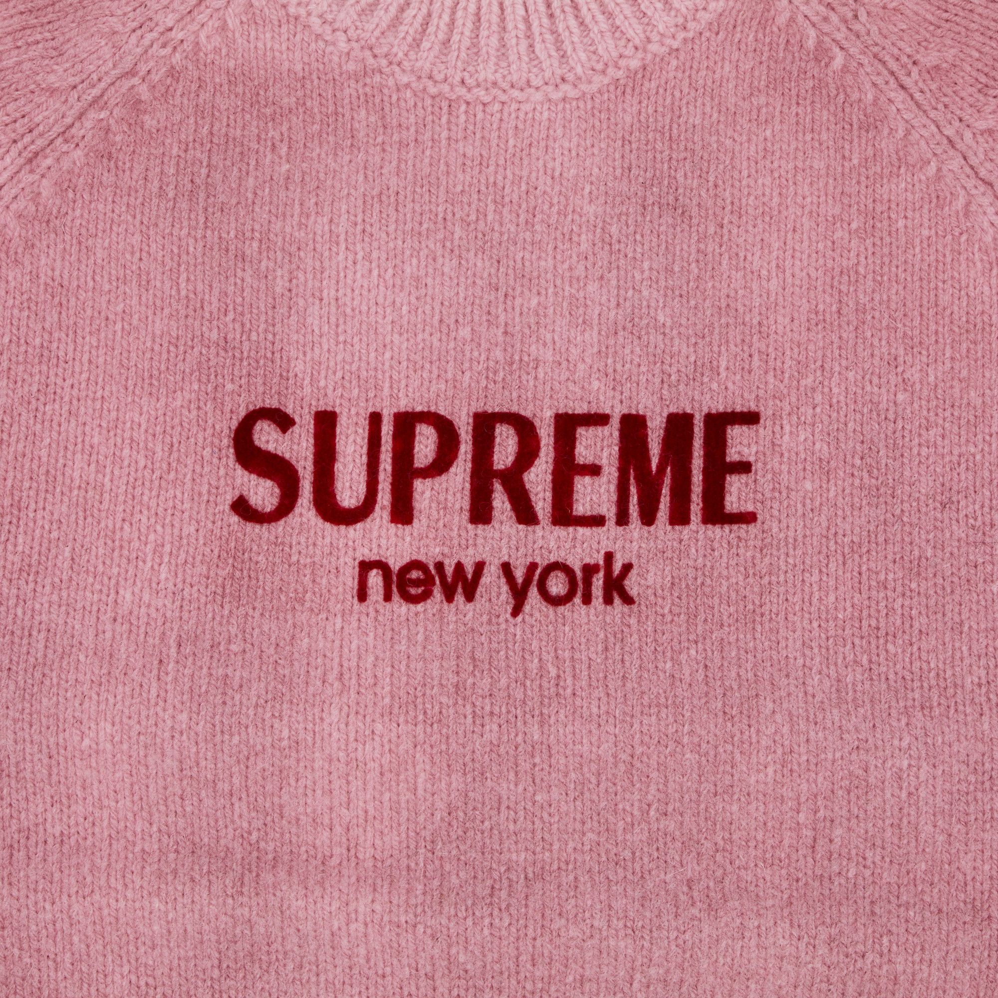 Buy Supreme Flocked Logo Sweater 'Pink' - FW24SK3 PINK | GOAT