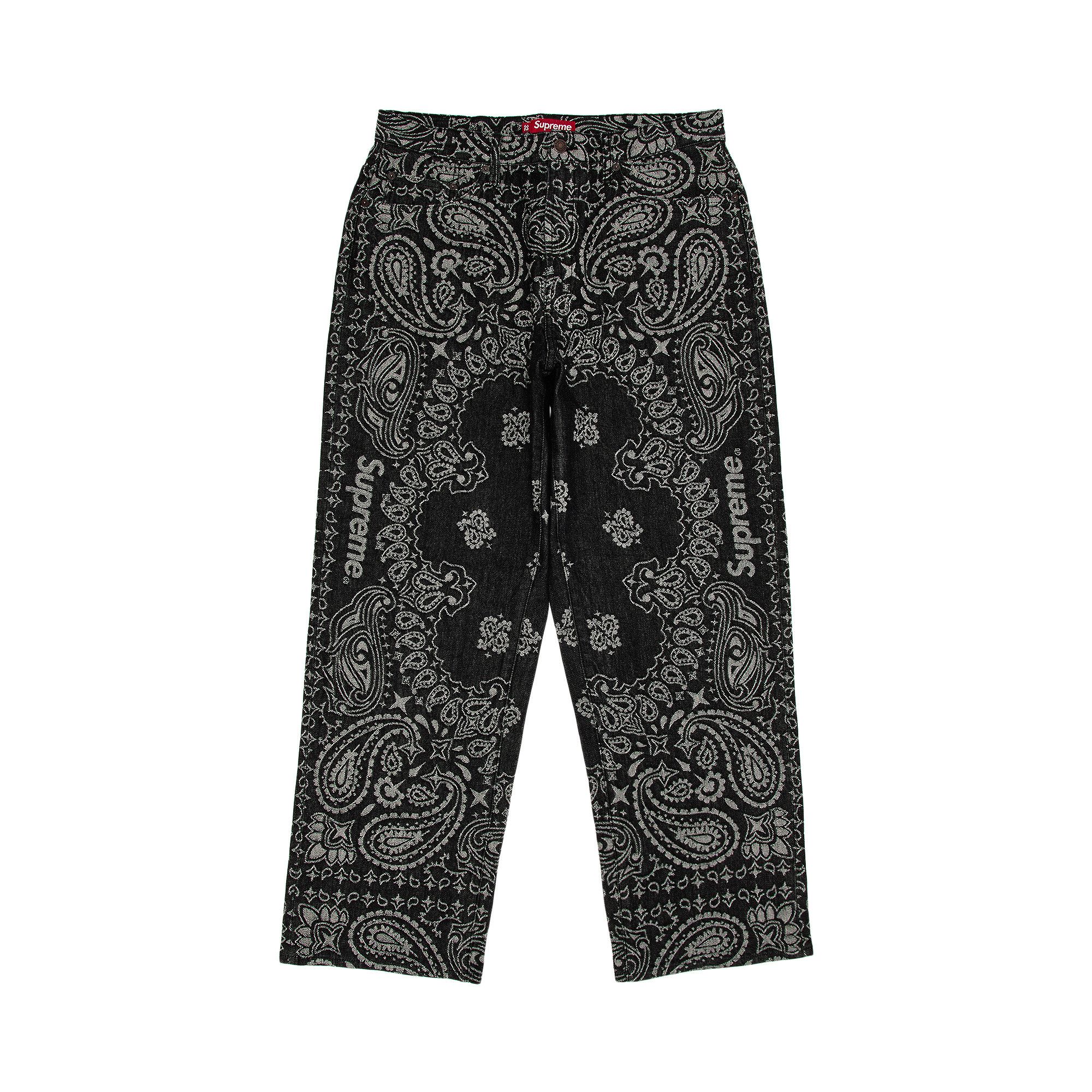 Buy Supreme Bandana Jacquard Baggy Jean 'Black' - SS25P12 BLACK | GOAT