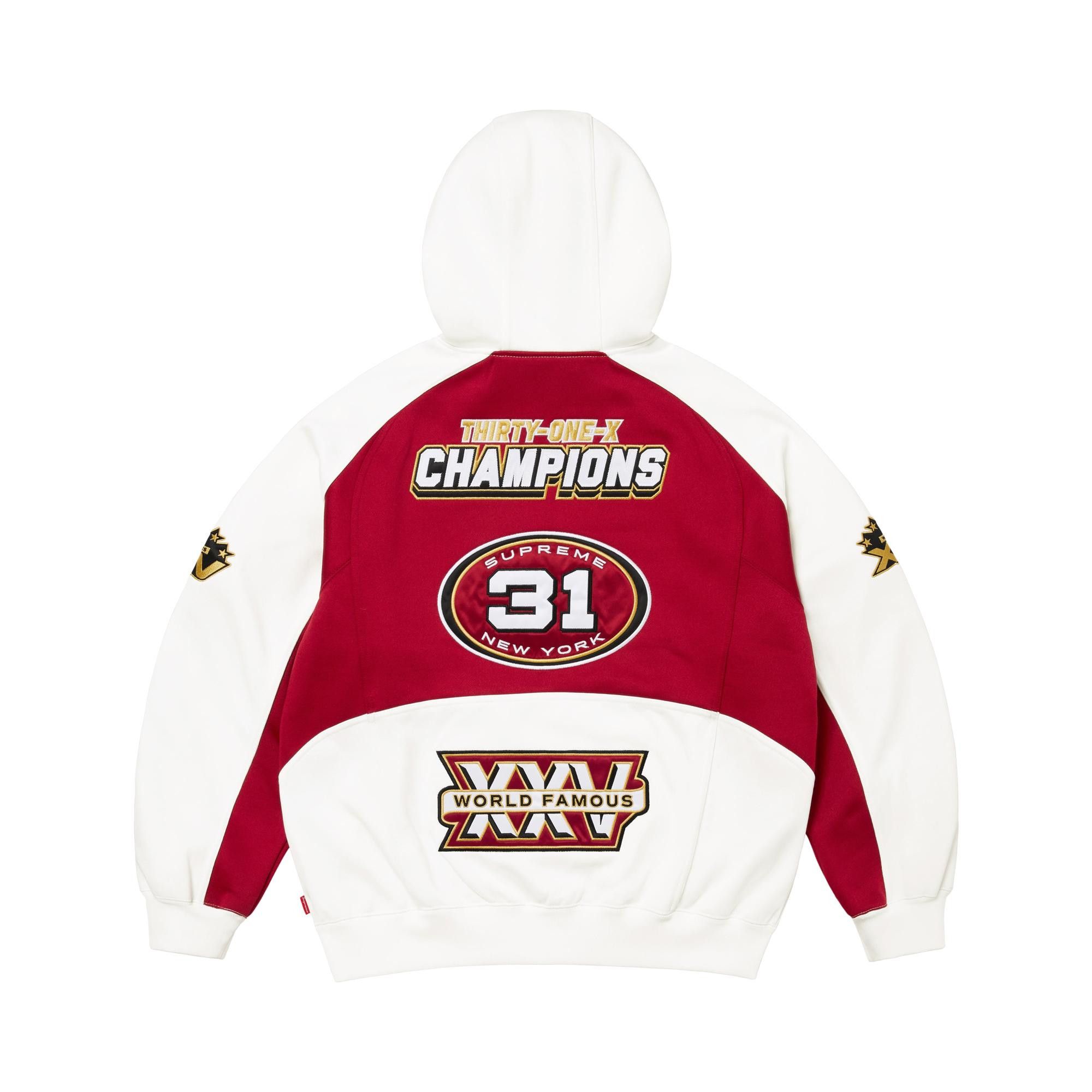 Buy Supreme Football Zip Up Hooded Sweatshirt 'White' - FW25SW68