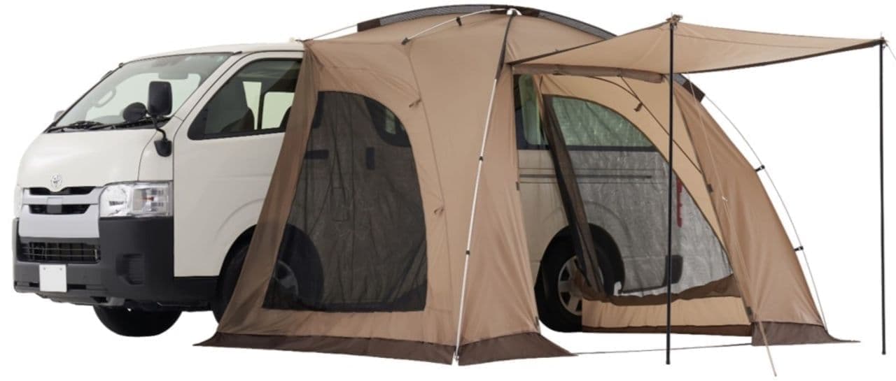 クルマに連結するカーサイドオーニング LOGOS「Tradcanvas ハイタイプ