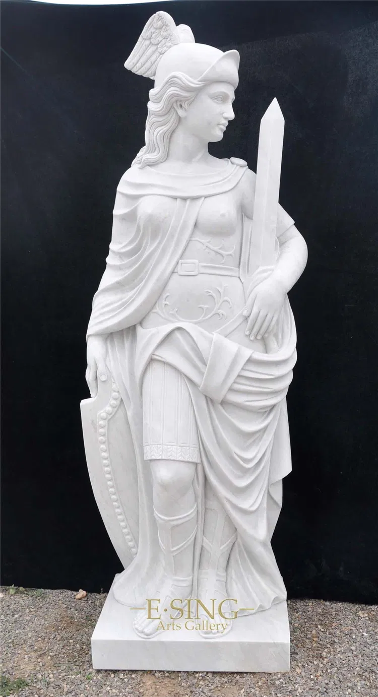 庭用の等身大の古典的なローマスタイルの女性兵士の彫刻 - 中国 黒い男