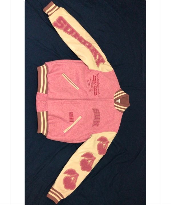 MUSINSA公式 | SUNDAY FRUIT MARKET SUNDAY VARSITY JACKET PINK