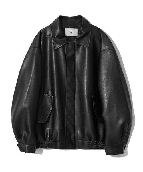 MUSINSA公式 | VTWO 465-3 VEGAN LEATHER OVERFIT JACKET_BLACK
