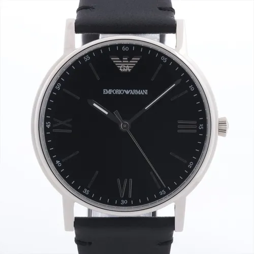 エンポリオアルマーニ AR-11013 SS×革 QZ 黒文字盤 ABランクの買取