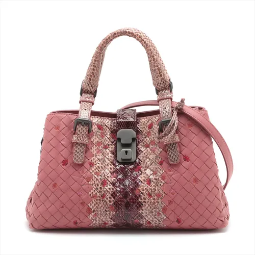 ボッテガヴェネタ イントレチャート ローマ レザー×パイソン 2WAY