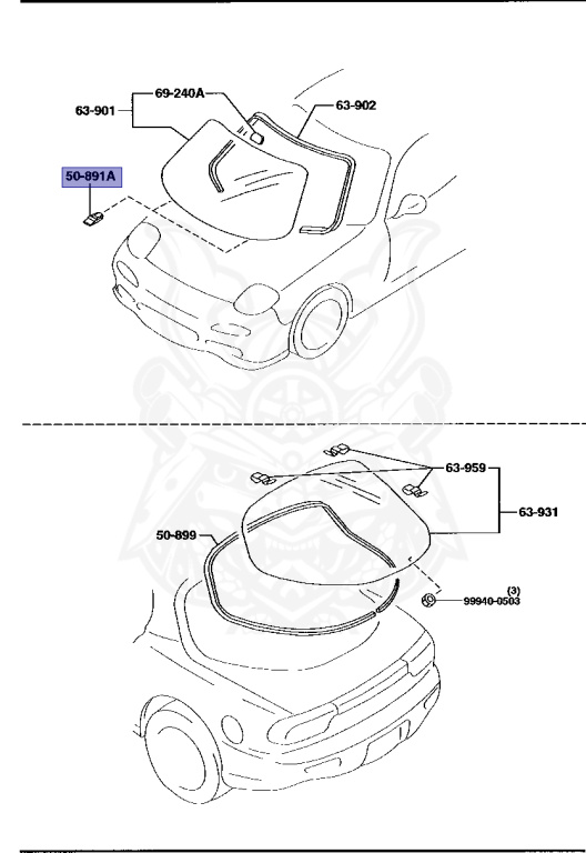 E040-50-891 - Mazda - Window Spacer - Nengun Performance
