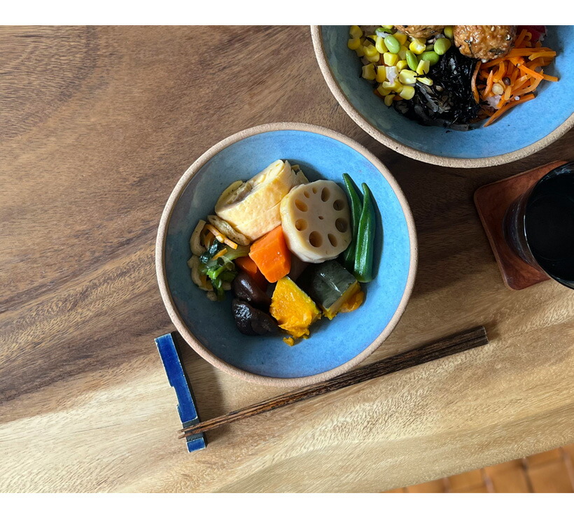 楽天市場】波佐見焼 利左エ門窯 テラコッタ ブルー 玉ボウル M 中鉢