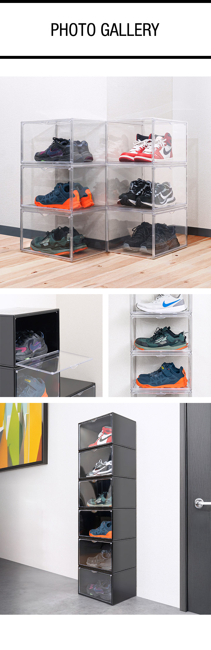 楽天市場】【楽天1位】シューズボックス 6個セット 横型 ディスプレイ