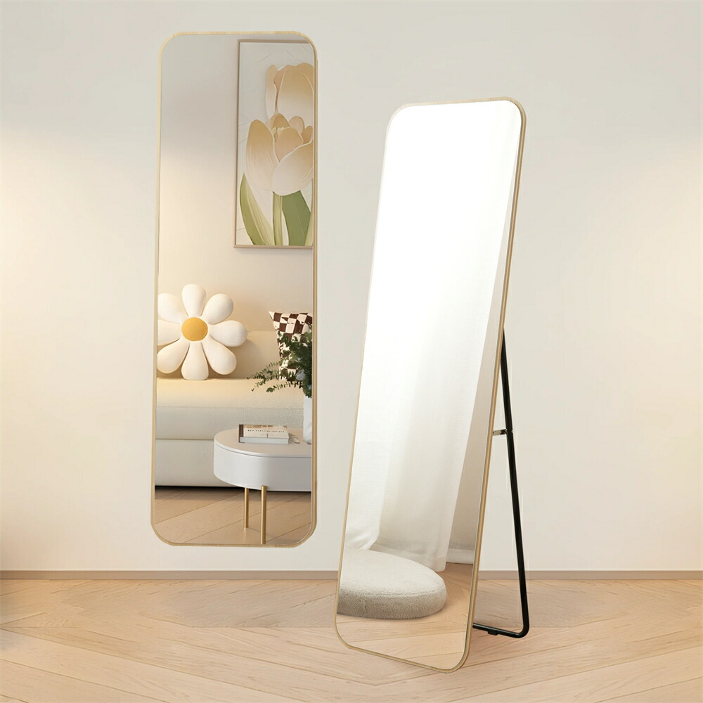 楽天市場】【マラソン限定！10％OFF】全身鏡 姿見 鏡 丸角 木目調