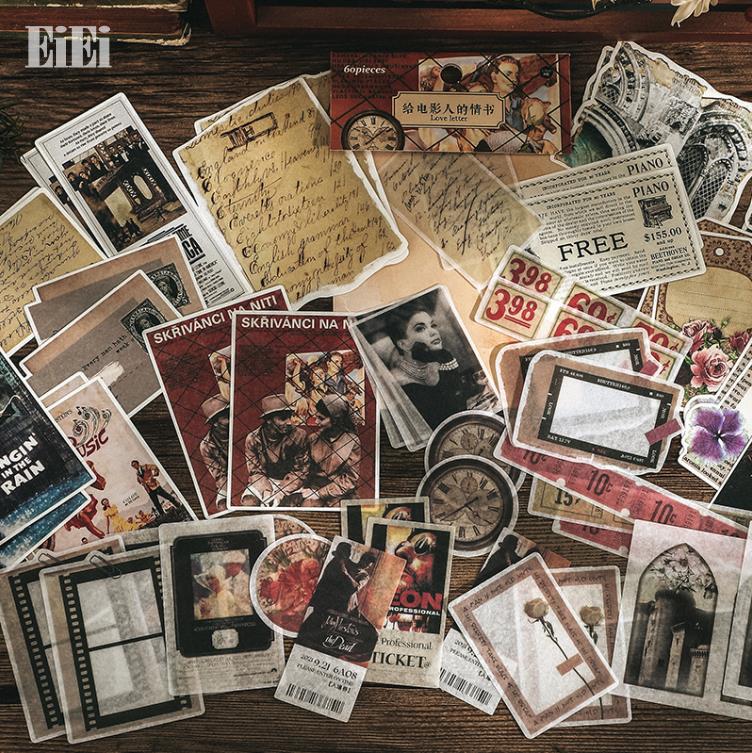 即日出荷 コラージュ素材 60点セット レトロ 素材 ペーパー ＋