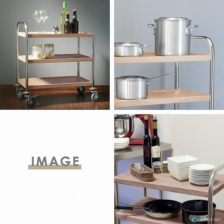 強度証明も取得したKIPROSTAR業務用ステンレス製キッチンワゴン3段 PRO